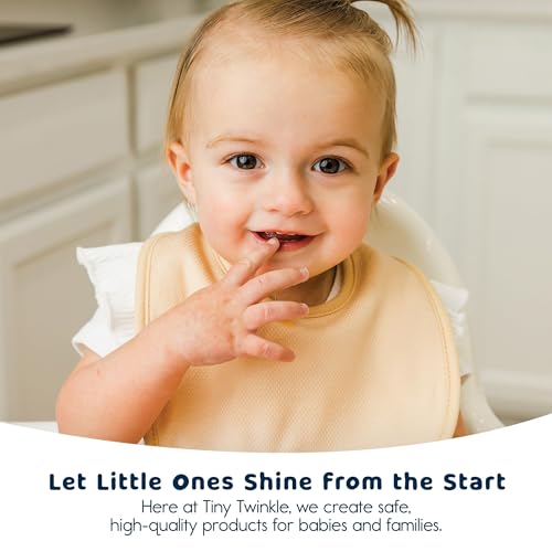 Tiny Twinkle 8 Pack Baby Bibs for Drooling and Teething – Waterproof & Absorbent Bibs for Baby Girl & Boy, Machine Washable Infant Bib Set for Newborns and Toddlers (White 8-Pack) - Image 5