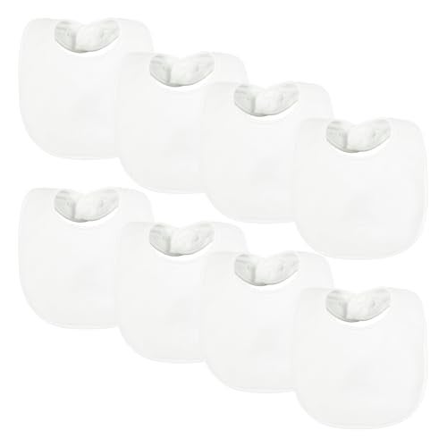 Tiny Twinkle 8 Pack Baby Bibs for Drooling and Teething – Waterproof & Absorbent Bibs for Baby Girl & Boy, Machine Washable Infant Bib Set for Newborns and Toddlers (White 8-Pack) - Image 1