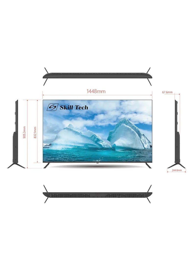 Skill Tech - SK6550S4KFL 65 Inch 4K UHD Smart LED TV, Frameless Design, A Grade Panel, 60Hz, HDR, Wide Viewing Angle - Image 1