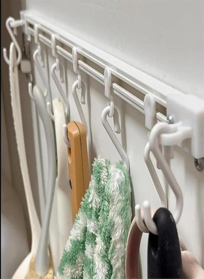 istore Kitchen Wall Hanging Rack with Rail & Sliding Hooks, Under Cabinet Utensil Holder, Multipurpose Storage Organizer for Spoons, Cups, Tools, Space Saving Design (Pack of 1) - Image 5