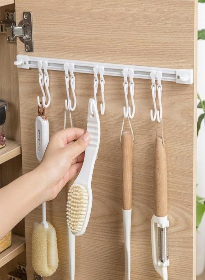 istore Kitchen Wall Hanging Rack with Rail & Sliding Hooks, Under Cabinet Utensil Holder, Multipurpose Storage Organizer for Spoons, Cups, Tools, Space Saving Design (Pack of 1) - Image 1