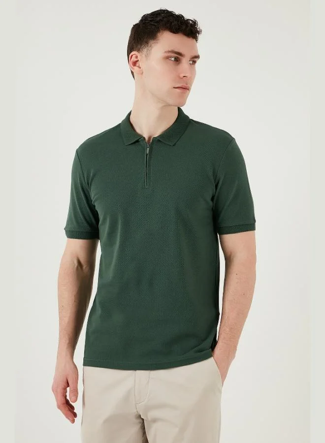 Buratti  Buratti Cotton Regular Fit Half Zipper Polo Collar T Shirt Men's Polo Collar T-Shirt 5903008 for Men | Best Price UAE