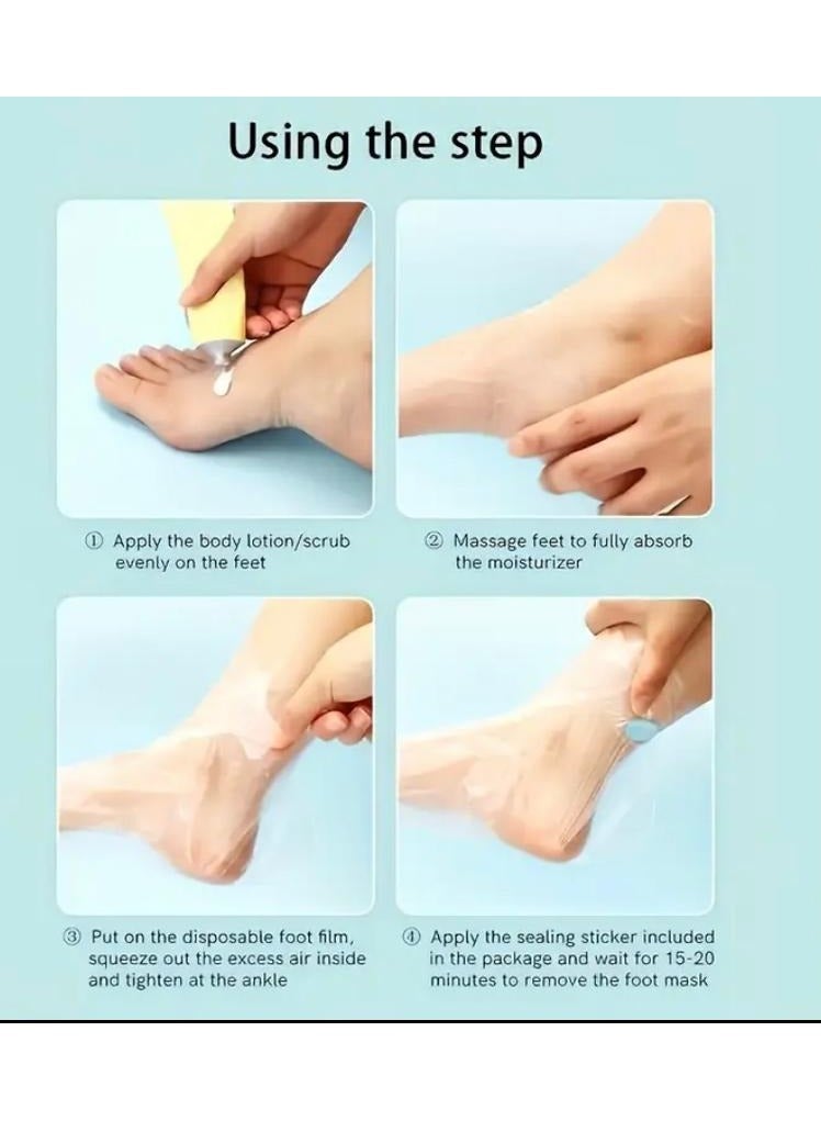 Verona A set of 100 intense moisturizing foot masks, soft and comfortable plastic foot covers, ideal for use every day, gentle on the skin - Image 2