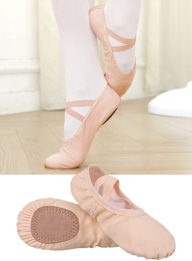 VUCATIN Women Ballet Shoes Highly Stretch Canvas Ballet Slippers Split Sole Yoga Dance Shoe for Girls Boys - Image 1