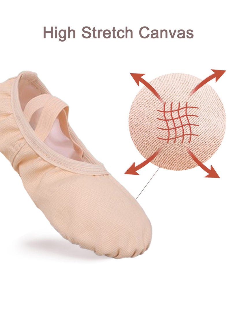 VUCATIN Women Ballet Shoes Highly Stretch Canvas Ballet Slippers Split Sole Yoga Dance Shoe for Girls Boys - Image 2