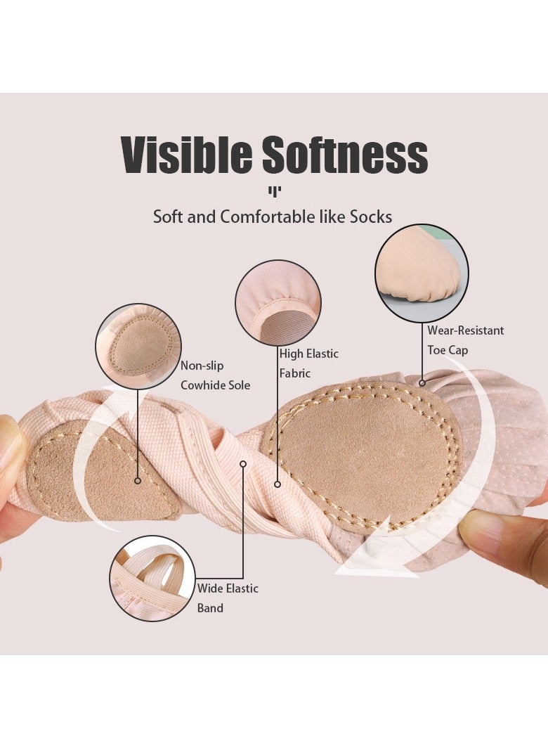 VUCATIN Women Ballet Shoes Highly Stretch Canvas Ballet Slippers Split Sole Yoga Dance Shoe for Girls Boys - Image 4