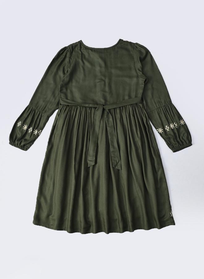 BELLA MODA Embroidered A-Line Dress - Image 3