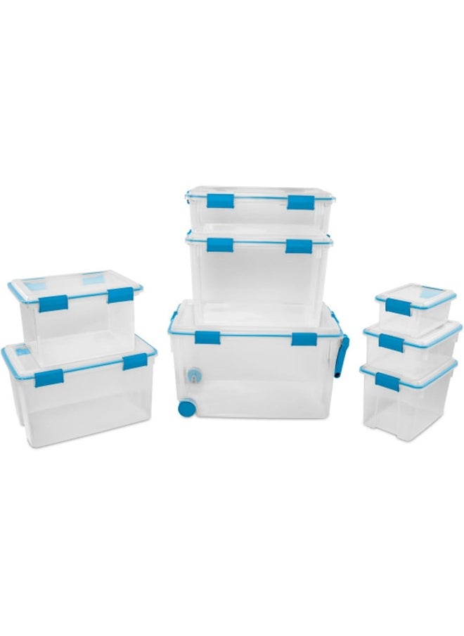 Sterilite - Sterilite 120 Qt Wheeled Gasket Box, Stackable Storage Bin with Latching Lid, Handle and Tight Seal, Plastic Container with Clear Base and Lid, 1-Pack - Image 1