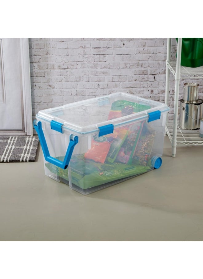 Sterilite Sterilite 120 Qt Wheeled Gasket Box, Stackable Storage Bin with Latching Lid, Handle and Tight Seal, Plastic Container with Clear Base and Lid, 1-Pack  - Image 5