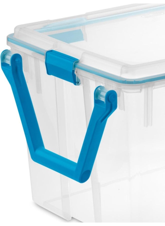 Sterilite - Sterilite 120 Qt Wheeled Gasket Box, Stackable Storage Bin with Latching Lid, Handle and Tight Seal, Plastic Container with Clear Base and Lid, 1-Pack - Image 1