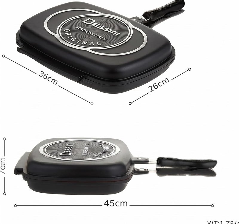 Dessini Double Sided Grill Pan Black 36cm - Image 3