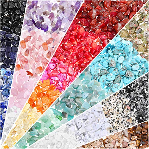 Cruzix Natural Crystal Stone Beads for Jewelry Making, 800 Pcs Multicolored 5-8 MM Irregular Gemstones Bulk for Earrings, Necklace, Bracelet, DIY Art Crafts - Image 1
