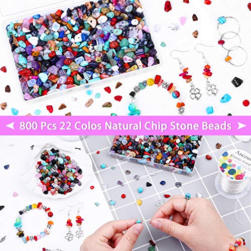 Cruzix Natural Crystal Stone Beads for Jewelry Making, 800 Pcs Multicolored 5-8 MM Irregular Gemstones Bulk for Earrings, Necklace, Bracelet, DIY Art Crafts - Image 3