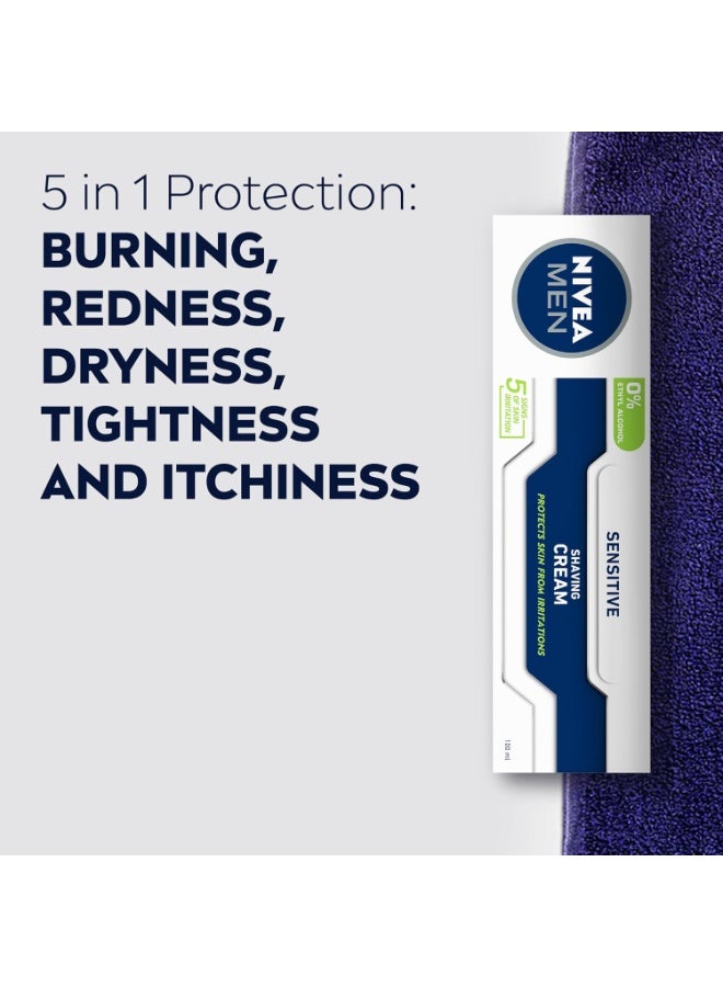 NIVEA MEN Sensitive Shaving Cream Instant Protection 0% Alcohol 100 ML - Image 4