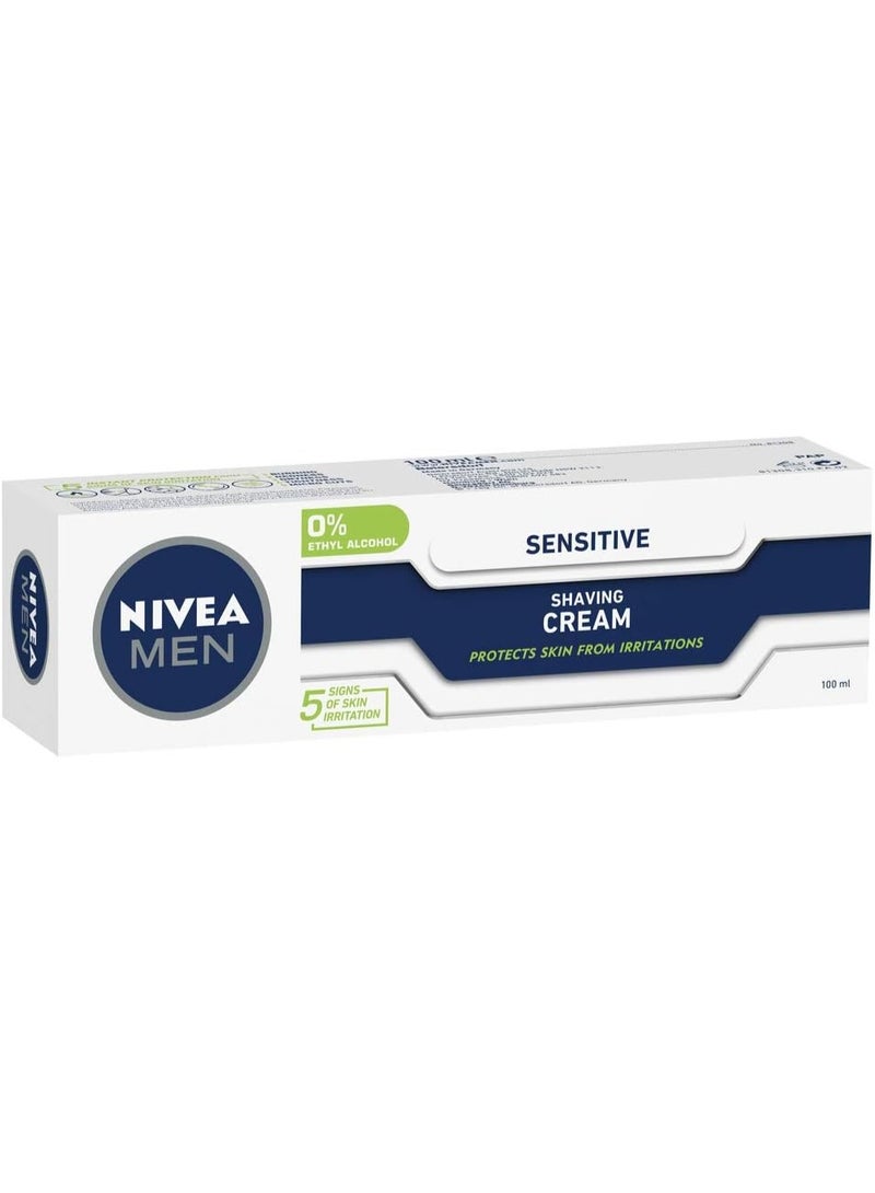 NIVEA MEN Sensitive Shaving Cream Instant Protection 0% Alcohol 100 ML - Image 1