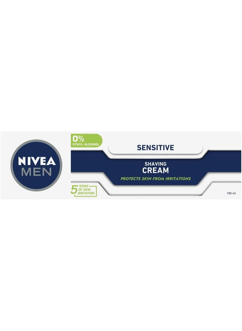 NIVEA MEN Sensitive Shaving Cream Instant Protection 0% Alcohol 100 ML - Image 2