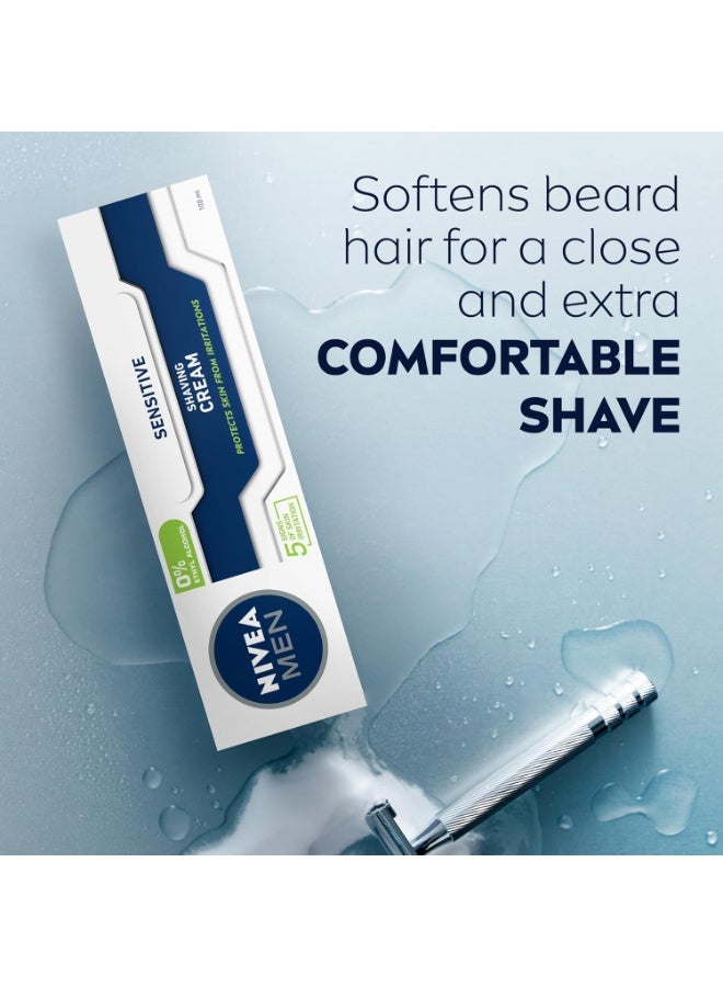 NIVEA MEN Sensitive Shaving Cream Instant Protection 0% Alcohol 100 ML - Image 3