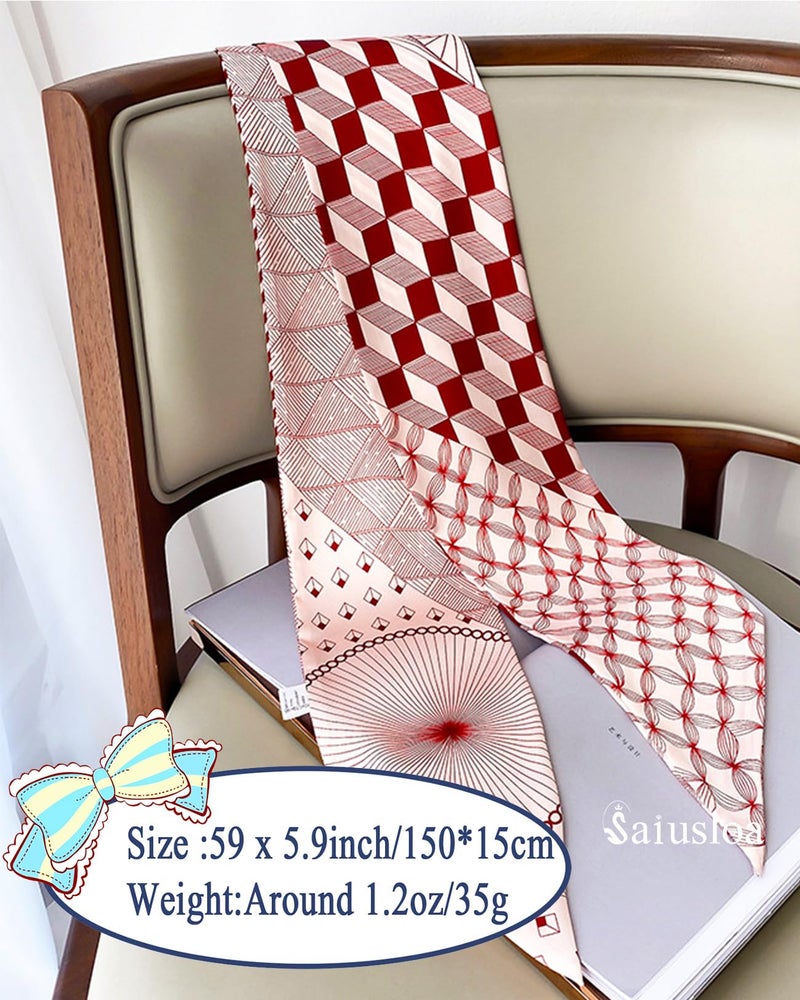 Saiusloa Purse Scarf For Handbags Head Scarves For Women's Hair Bags Scarfs Long Skinny Scarves Fashion Silky For Headbands-A35 - Image 3