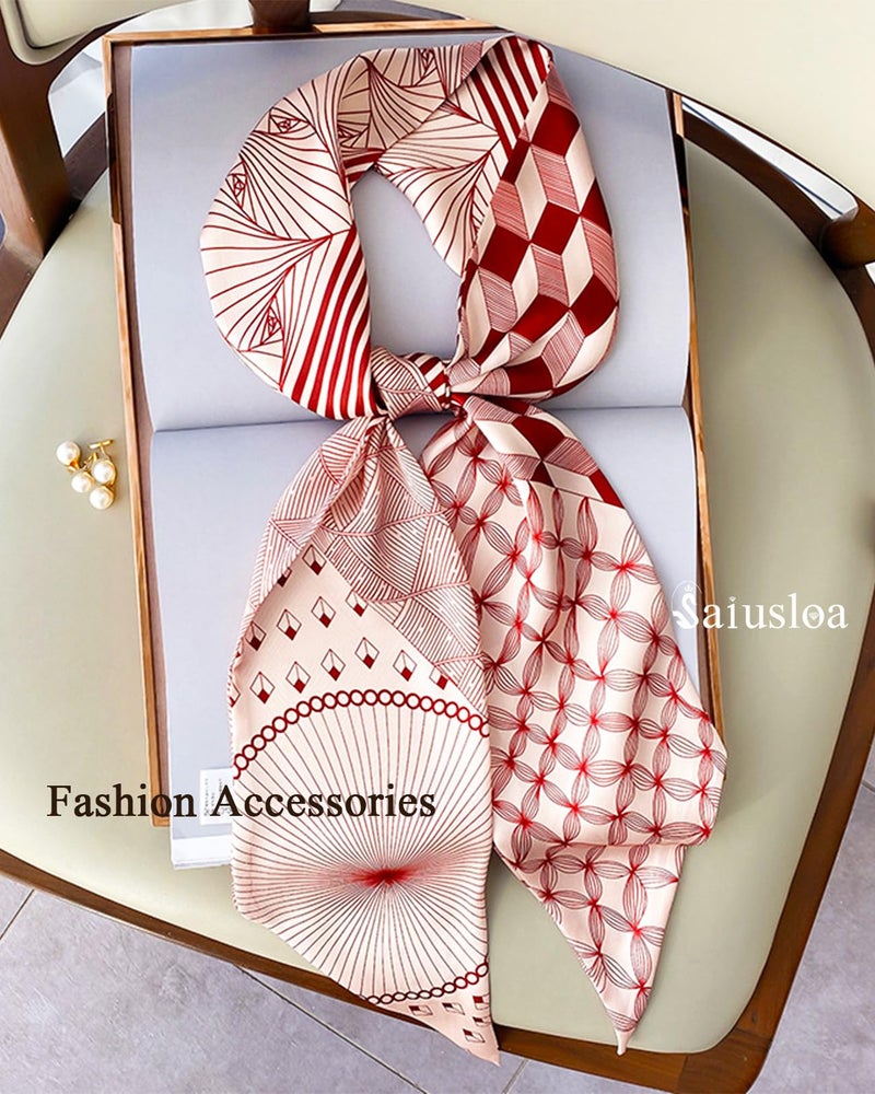 Saiusloa Purse Scarf For Handbags Head Scarves For Women's Hair Bags Scarfs Long Skinny Scarves Fashion Silky For Headbands-A35 - Image 2