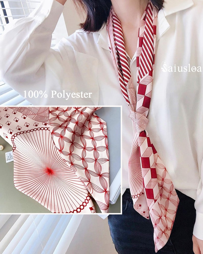Saiusloa Purse Scarf For Handbags Head Scarves For Women's Hair Bags Scarfs Long Skinny Scarves Fashion Silky For Headbands-A35 - Image 5