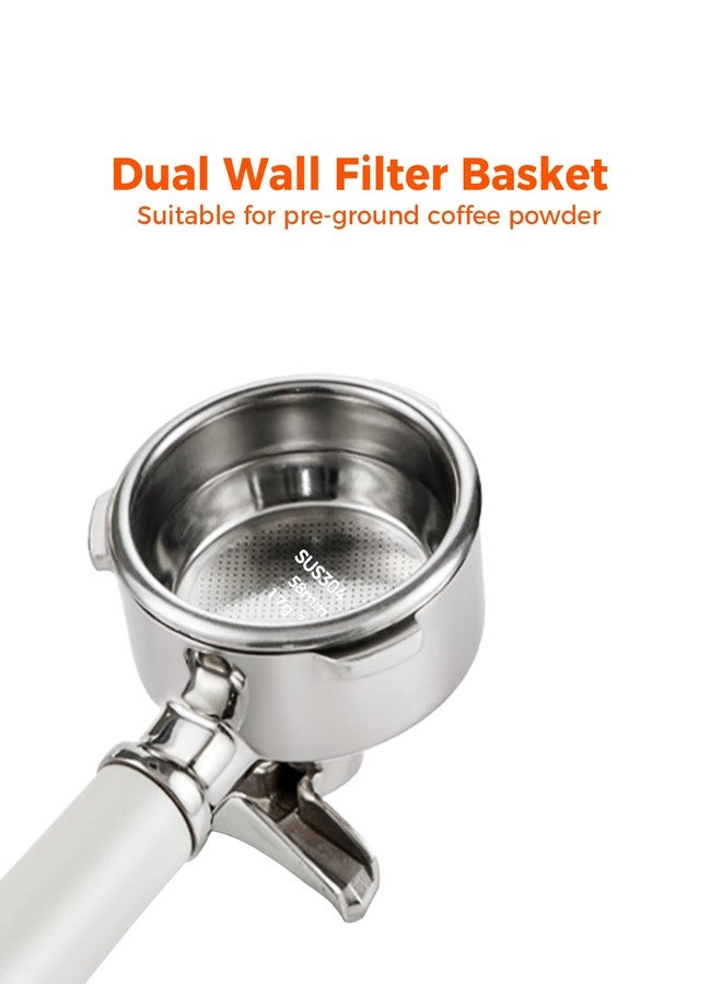 Tuni 58mm Dual Wall Filter Basket, Stainless Steel Coffee Pressurized Filter Replacement Accessories for 58mm E2 Espresso Machine Portafilter, 2 PCS - Image 2