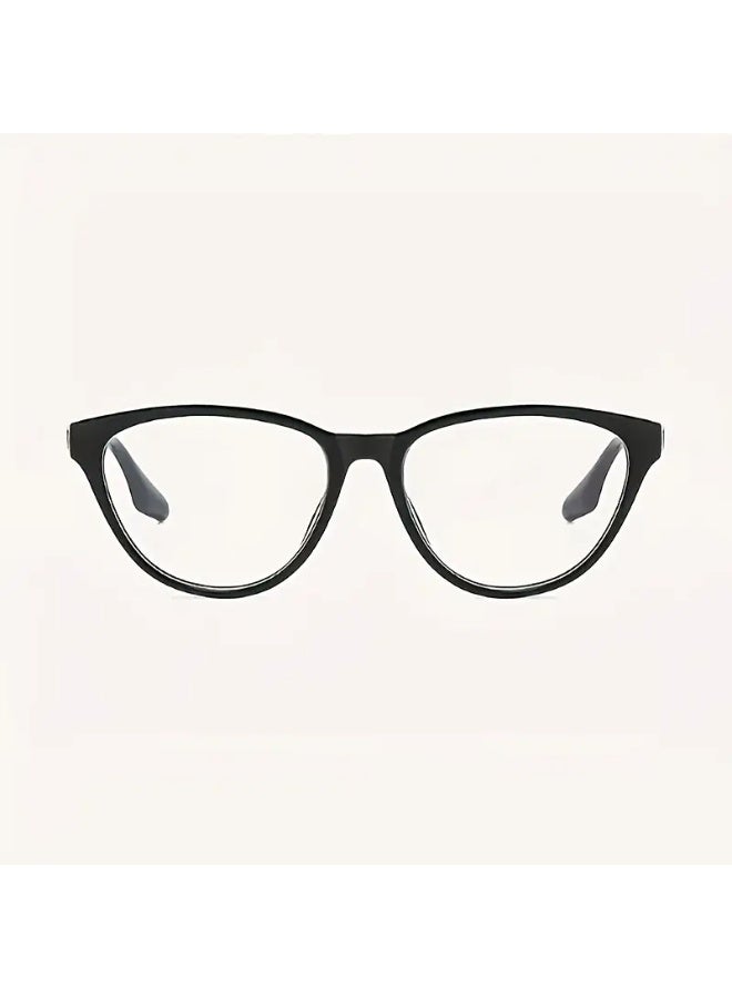 SCENT HOUSE A pair of Women's minimalist triangular full-frame glasses, PC polycarbonate frame with clear lenses, fashionable glasses with plastic hinges, suitable for and wear. (Includes eyeglass case)
,blue lighe blocking glasses,eyeglasses - Image 2