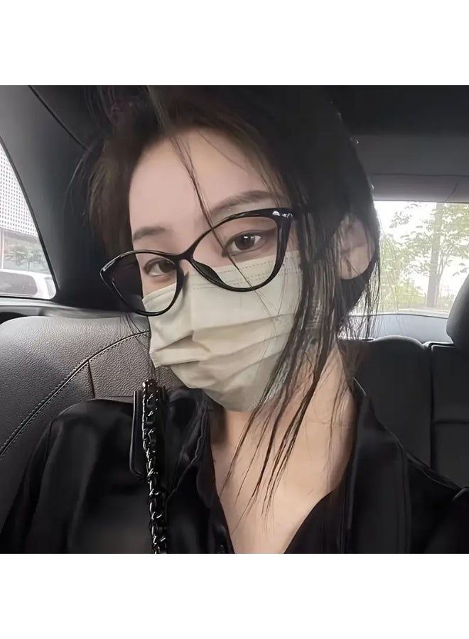 SCENT HOUSE A pair of Women's minimalist triangular full-frame glasses, PC polycarbonate frame with clear lenses, fashionable glasses with plastic hinges, suitable for and wear. (Includes eyeglass case)
,blue lighe blocking glasses,eyeglasses - Image 3