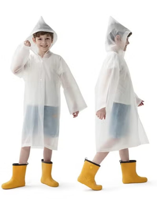 Peachjoy Kids Raincoat, 1 Pcs Kids Waterproof Thick Rain Ponchos for Kids, Reusable Emergency Rain Coats for Boys Girls, Kids Rain Jacket with Hood and Drawstring, Portable EVA Rain Jacket - Image 1