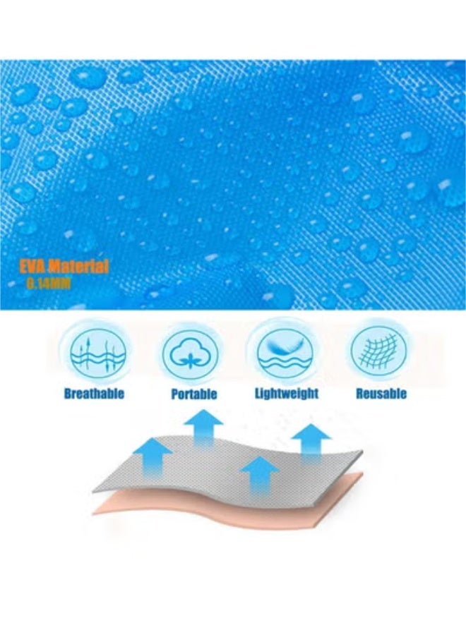 Peachjoy Kids Raincoat, 1 Pcs Kids Waterproof Thick Rain Ponchos for Kids, Reusable Emergency Rain Coats for Boys Girls, Kids Rain Jacket with Hood and Drawstring, Portable EVA Rain Jacket - Image 3