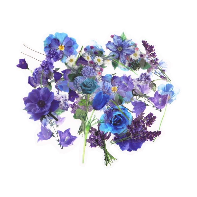 Modixun 160pcs Flower Plant Stickers20 Patterns PET Transparent Decorative Stickers Floral Scrapbooking for Craft Album Journal Style A