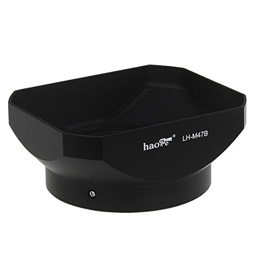Haoge LH-M47B Metal Lens Hood Shade for Olympus M.ZUIKO Digital ED 12mm f2 Lens Replaces Olympus LH-48 Black - Image 1
