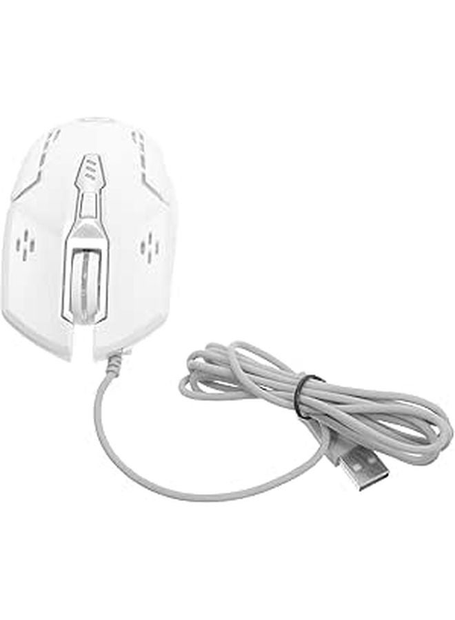 White Silent USB Wired Gaming Mouse 6 Button Ergonomic RGB Lighting for Laptop PC Office - Image 1