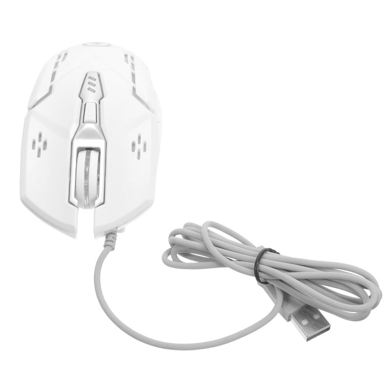 White Silent USB Wired Gaming Mouse 6 Button Ergonomic RGB Lighting for Laptop PC Office - Image 2