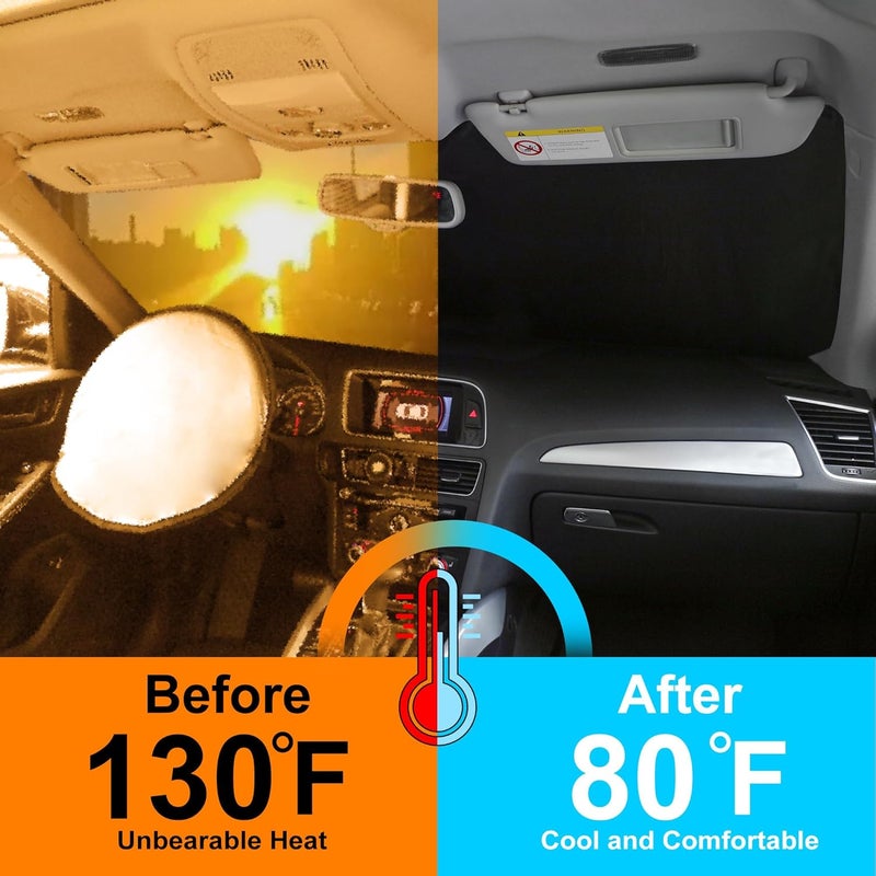 TINGLU Sun Shade for Nissan Murano 2025 2026 Accessories Windshield Sun Shade Window Shade UV Rays Protection Sun Visor Cover with Steering Wheel Sunshade Storage Bag - Image 3