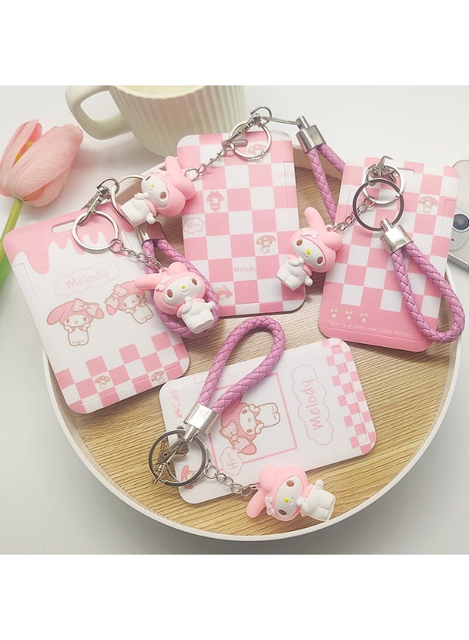 NIBEMINENT 1 - Piece Melody Kpop Photo Card Holder Pendant Key Chain ID Badge Holder ID Card Holder Photo Card Protector for School ID Office ID Access Card for Women Girls - Image 2