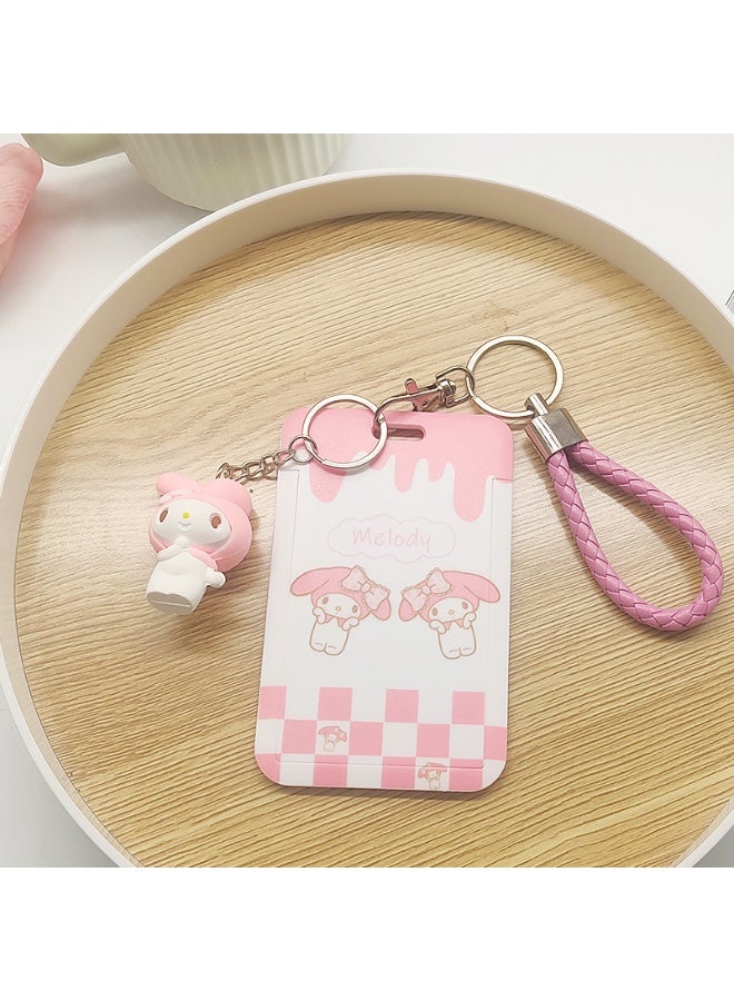 NIBEMINENT 1 - Piece Melody Kpop Photo Card Holder Pendant Key Chain ID Badge Holder ID Card Holder Photo Card Protector for School ID Office ID Access Card for Women Girls - Image 1