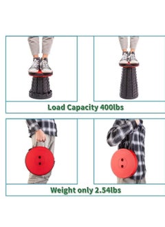 ELTRAZONE Upgraded-Portable Collapsible Folding Stool, Retractable Telescoping Foldable Camping Stool for Adults for Outdoor Fishing Hiking Gardening Travel BBQ (Red)  - Image 4