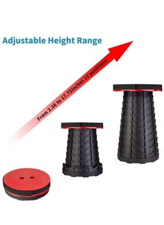 ELTRAZONE Upgraded-Portable Collapsible Folding Stool, Retractable Telescoping Foldable Camping Stool for Adults for Outdoor Fishing Hiking Gardening Travel BBQ (Red)  - Image 5