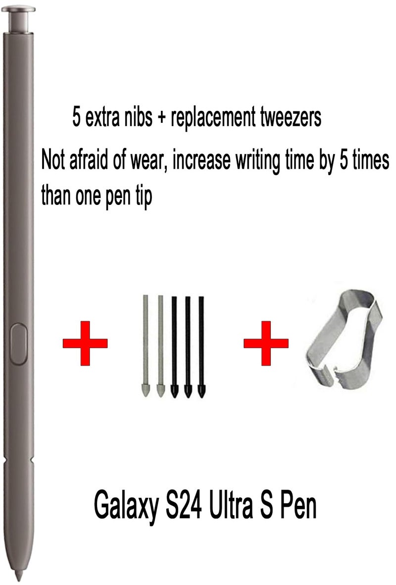 Befzygwk Galaxy S24 Ultra S Pen Replacement for Samsung Galaxy S24 Ultra 5G Touch Stylus Pen, 4096 Levels of Pressure Sensitivity S24 S Pen (Without-Bluetooth) Replacement + Tips/Nibs (Violet) - Image 3