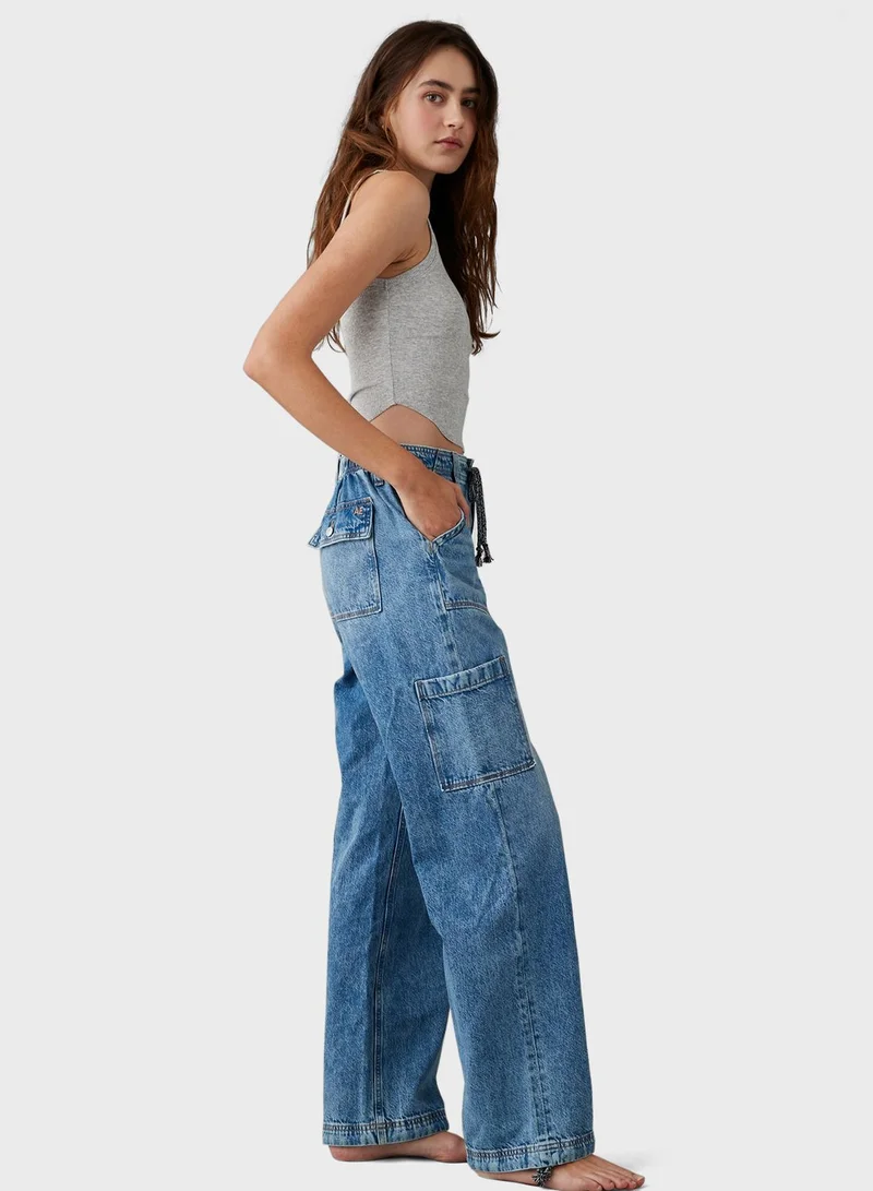 American Eagle High Waist Baggy Cargo Pants