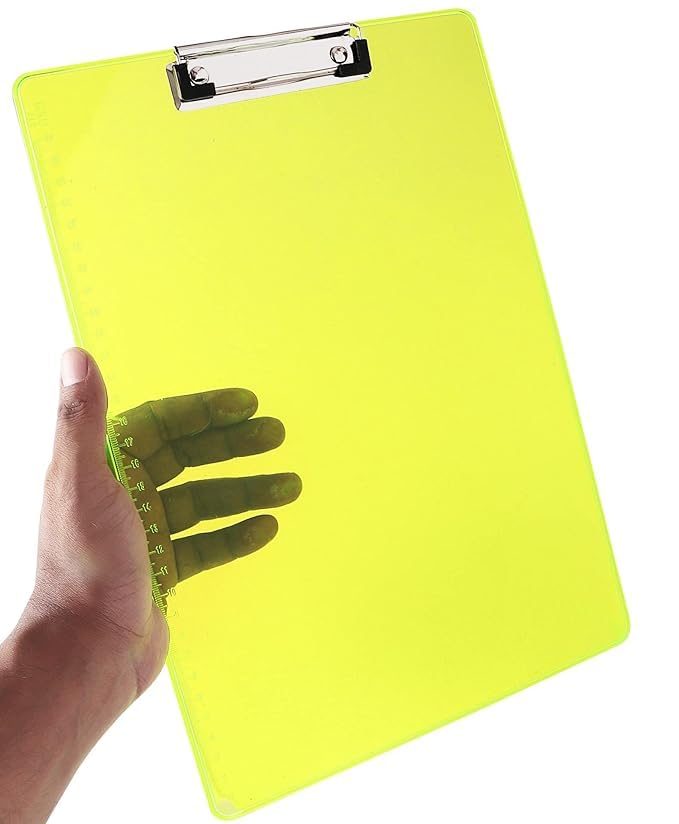 CUBIC Neon Green Premium Exam Clipboard | 35 x 24 Size | Unbreakable Writing Pad with Strong Metal Clip for Students & Office Use - Image 5
