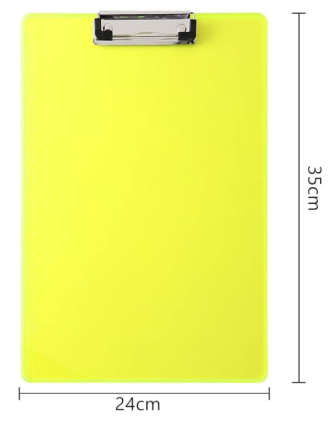 CUBIC Neon Green Premium Exam Clipboard | 35 x 24 Size | Unbreakable Writing Pad with Strong Metal Clip for Students & Office Use - Image 3