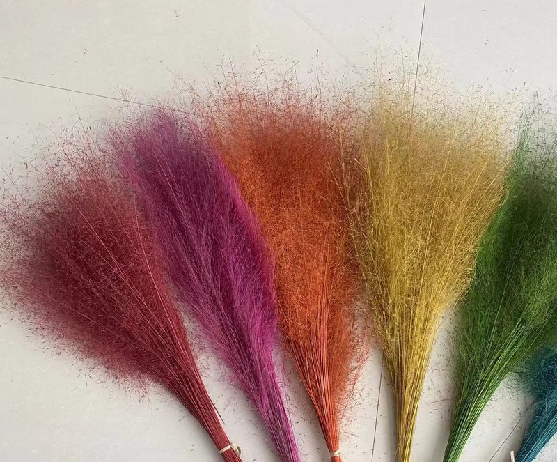 Y&D Dried Muhly Grass Decor - Natural Pampas Grass Boho Wedding Flower Arrangement, Muhlenbergia Capillaris, Dried Plants for Home Decor - Image 2