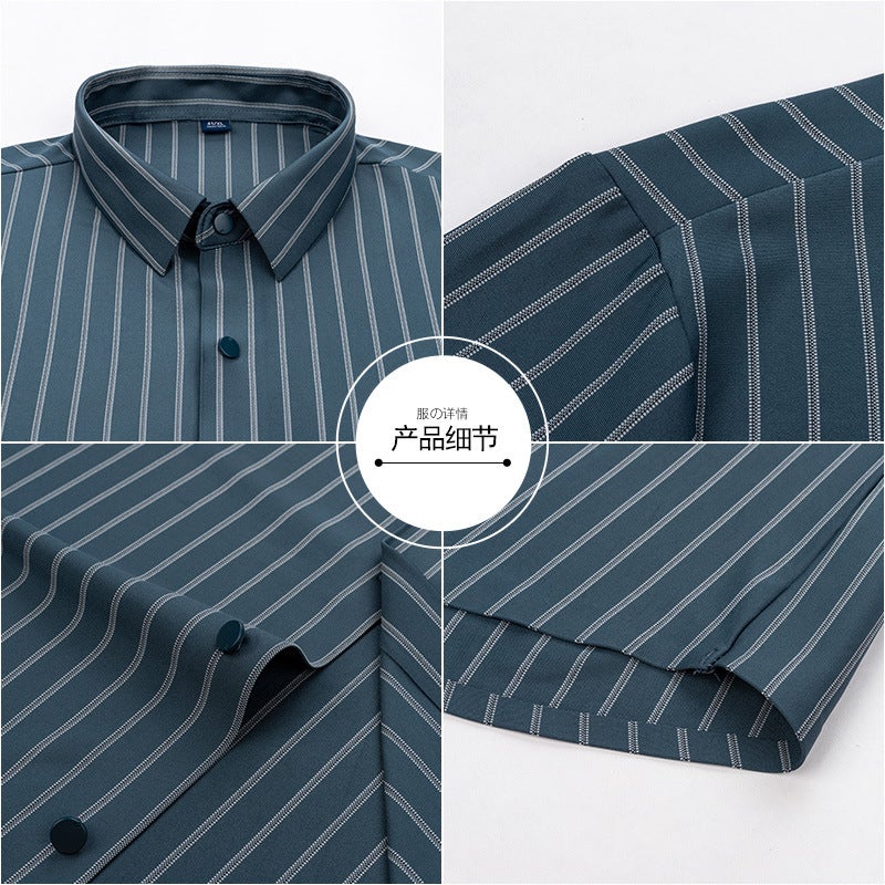 Generation Men'S Summer Fashion Shirt 2024 Summer Striped Short-Sleeved Shirt Seamless Youth Shirt - Image 5