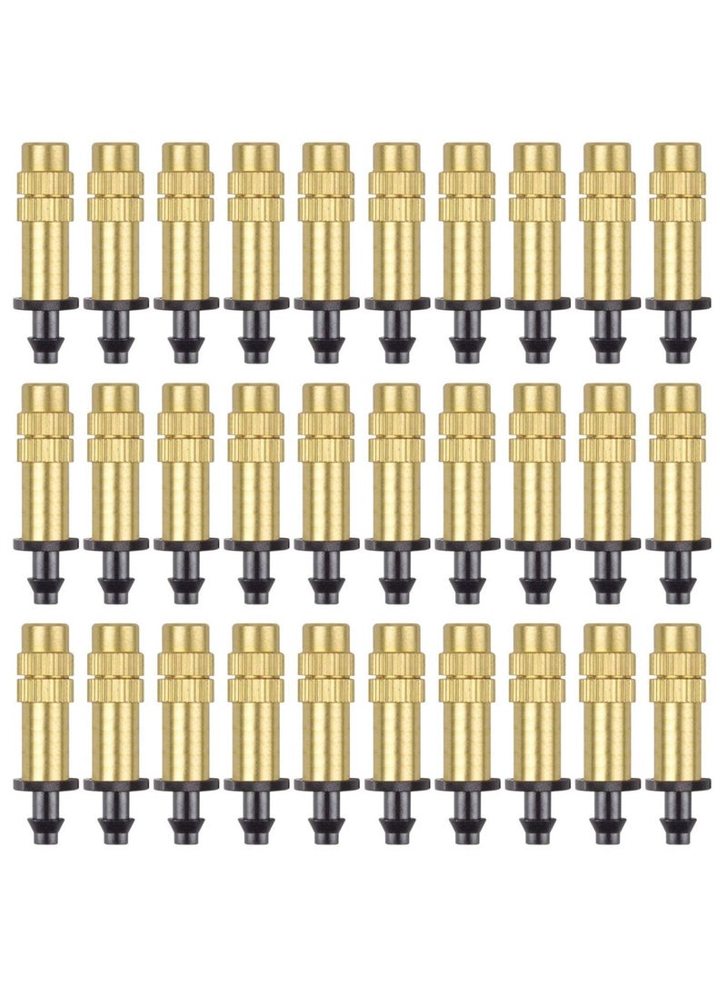 Excefore Irrigation System Copper Nozzle, 30Pcs Adjustable Spray Nozzle, Garden Water Cooling System Irrigation Greenhouse Vegetables Lawn Watering Nozzle  - Image 1