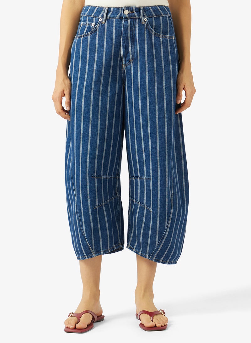 TOPSHOP April Crop Barrel Fit Jeans - Image 1