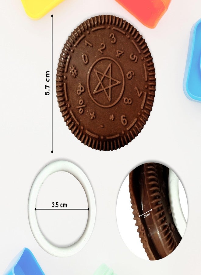 MoldBerry Infant Oreo Biscuit Shape Soft Silicone Teether For 3-6 Months With Carrying Case, Bpa Free Teething Toy For Babies With Textured Surface For Soothing Gums. 100% Food Grade (Brown) - Image 2