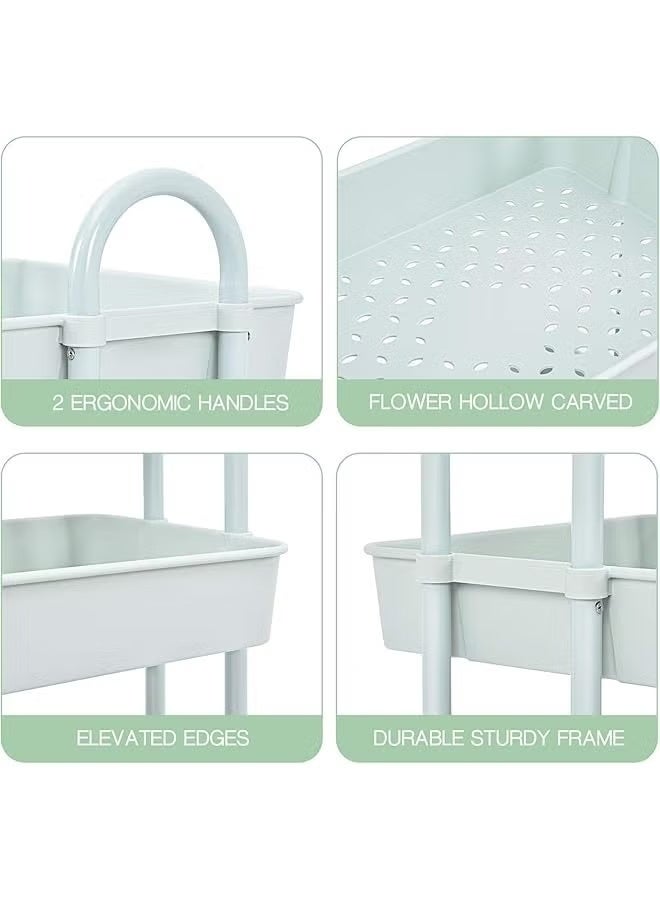 جرين تايجر عربة تخزين بثلاث طبقات مع عجلات للمنزل والمطبخ - Image 2