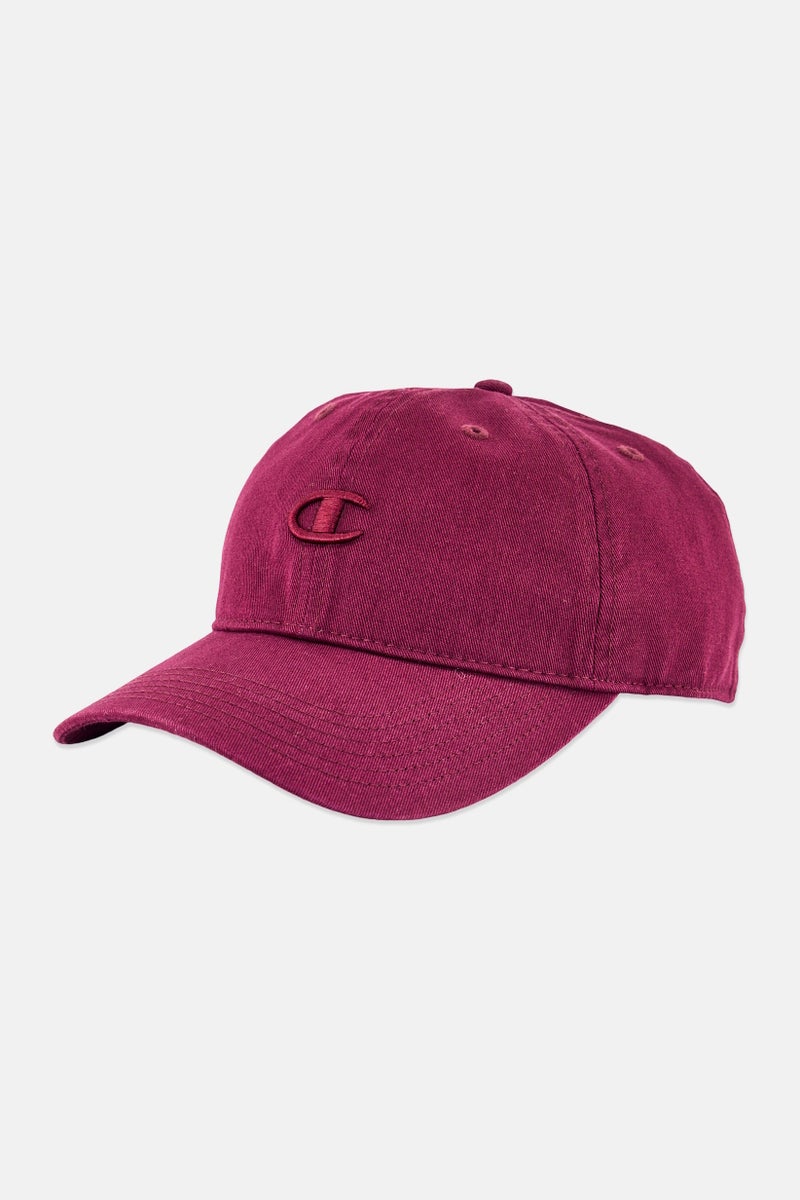 Champion Men Embroidered Logo Adjustable Cap, Maroon - Image 1