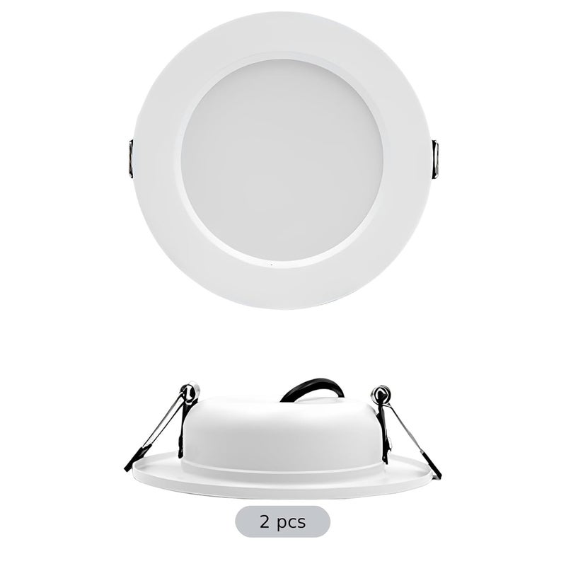 2 Pcs 15W Led Downlight, Ultra-Thin Recessed, Energy-Saving, Long Life Ac 110V, 4.53 in Non-Glare Warm White Glass Panel Ceiling Light, Easy Install for Home Living Room - Image 5